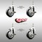 Service Caster 4 Inch 316SS Black Polyurethane Swivel 3/8 Inch Threaded Stem Caster Set Brake SS316TS20S414-PPUB-BLK-TLB-381615-4 - alternate 3